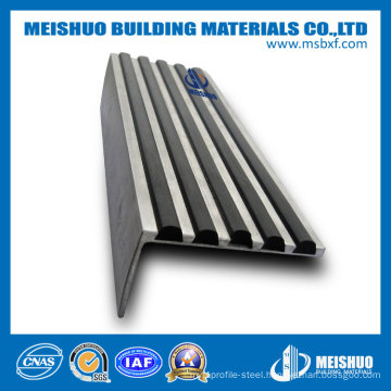 Anodized Aluminum Slip-Resistant PVC Insert Bullnose Stair Nosing for Safety